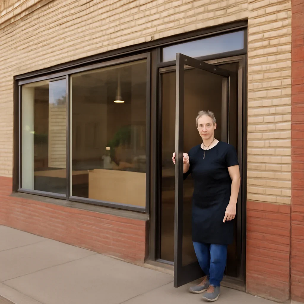 Storefront or service business in Drumheller preparing to open for the day