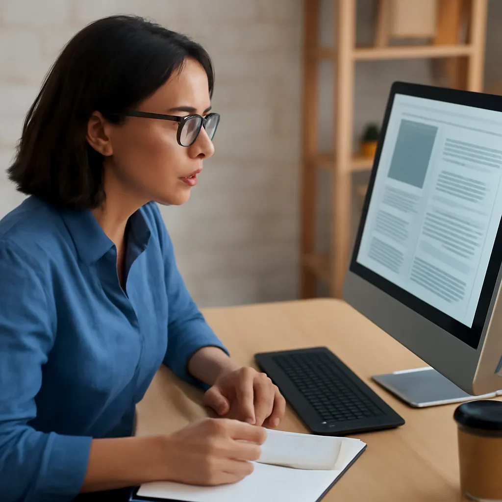 Small business owner planning a newsletter sponsorship placement