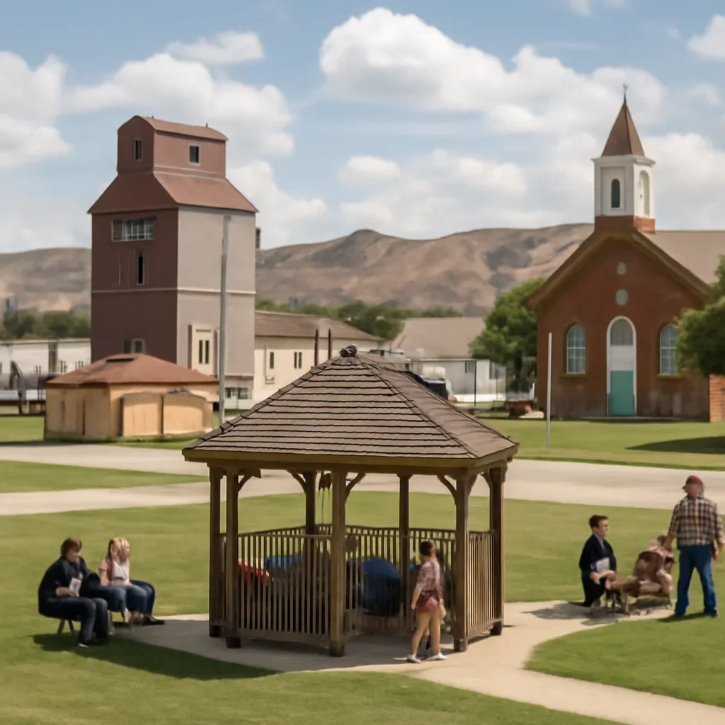 Community gathering place and local landmarks in Badlands