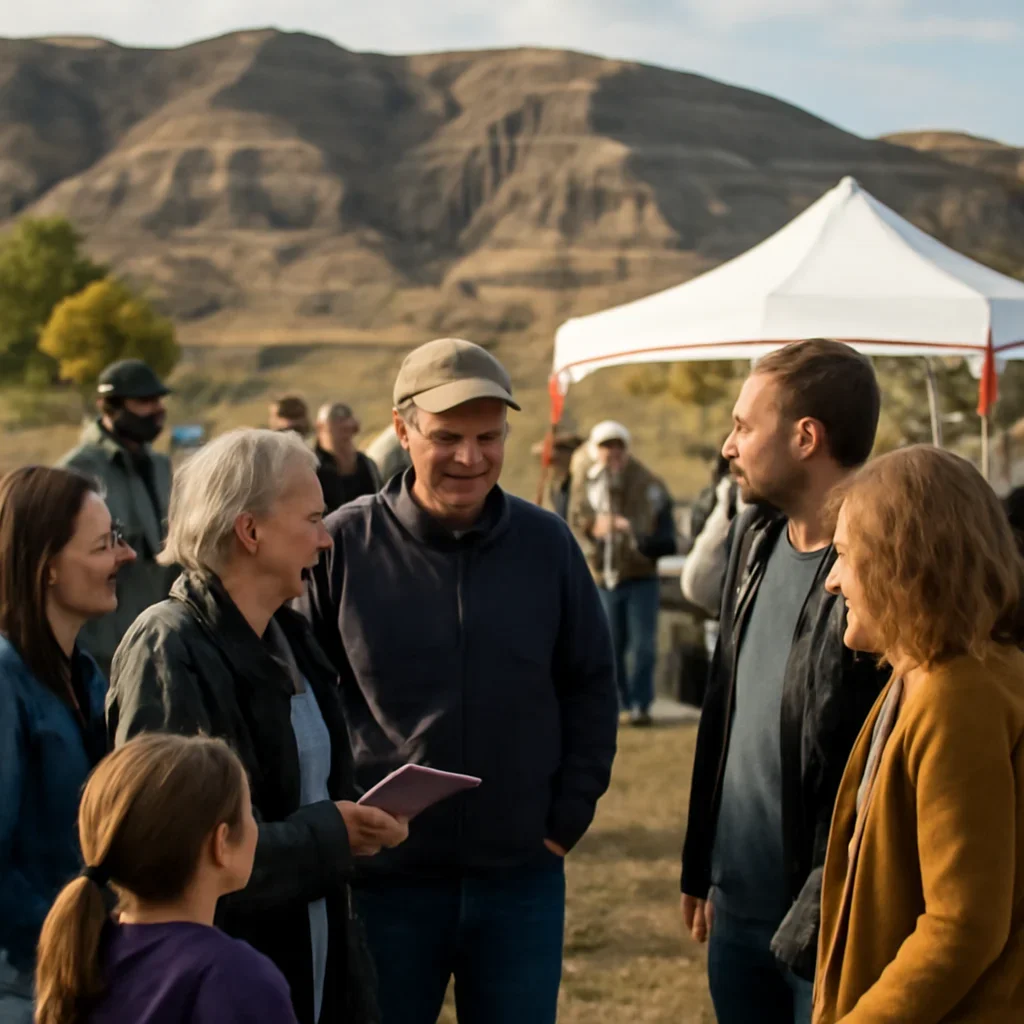 Residents attending a seasonal event connected to Badlands