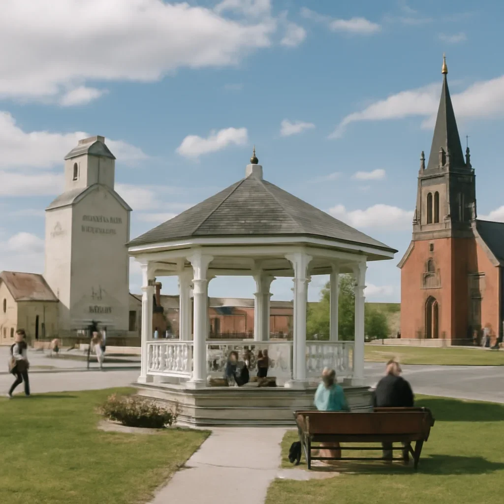 Community gathering place and local landmarks in Delia