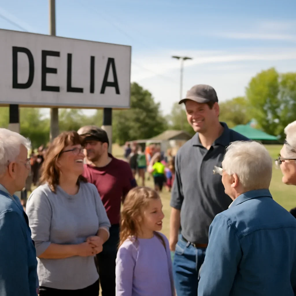 Residents attending a seasonal event connected to Delia