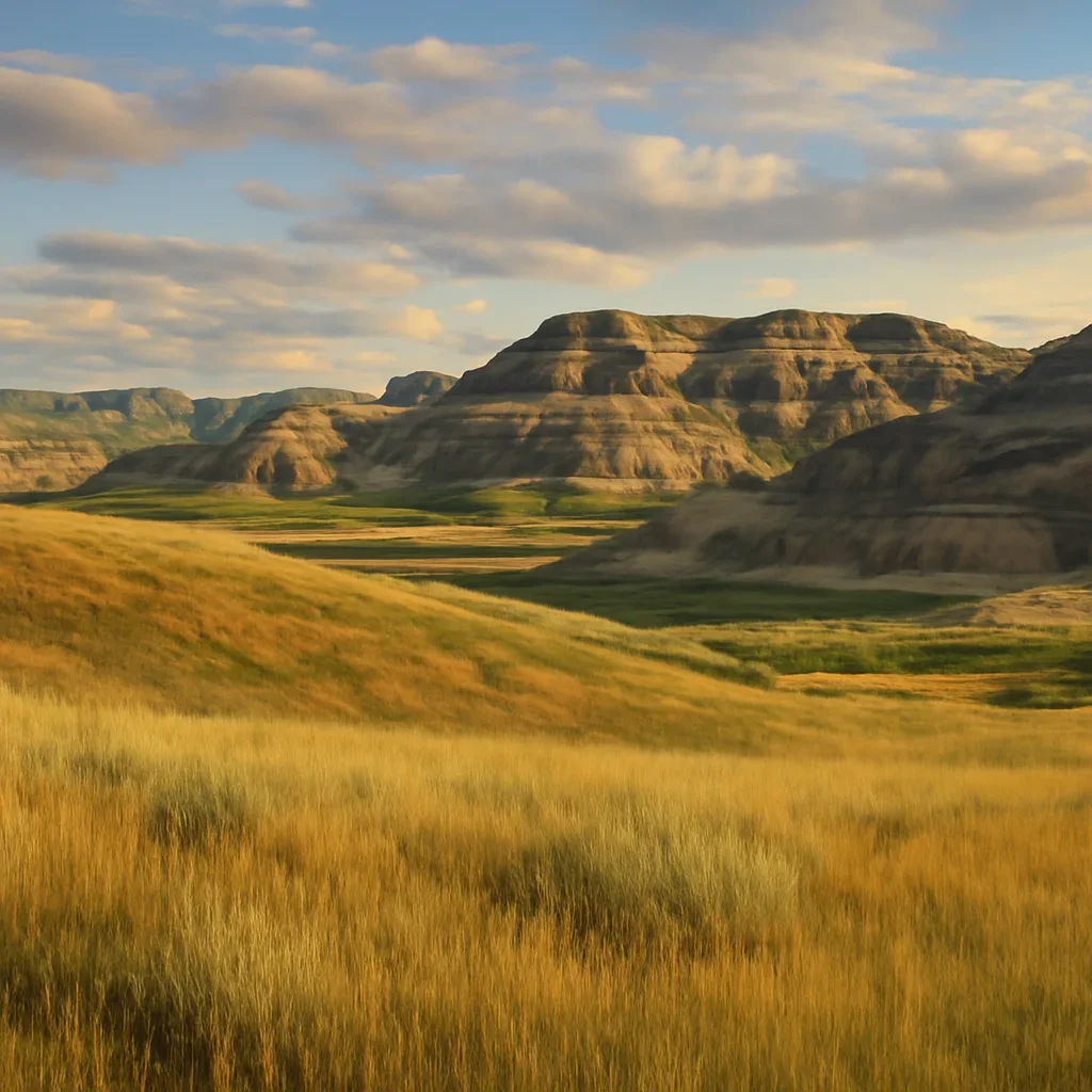 Scenic prairie and badlands landscape near Drumheller