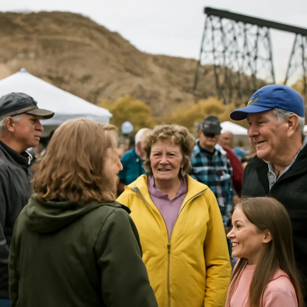 Residents attending a seasonal event connected to Drumheller
