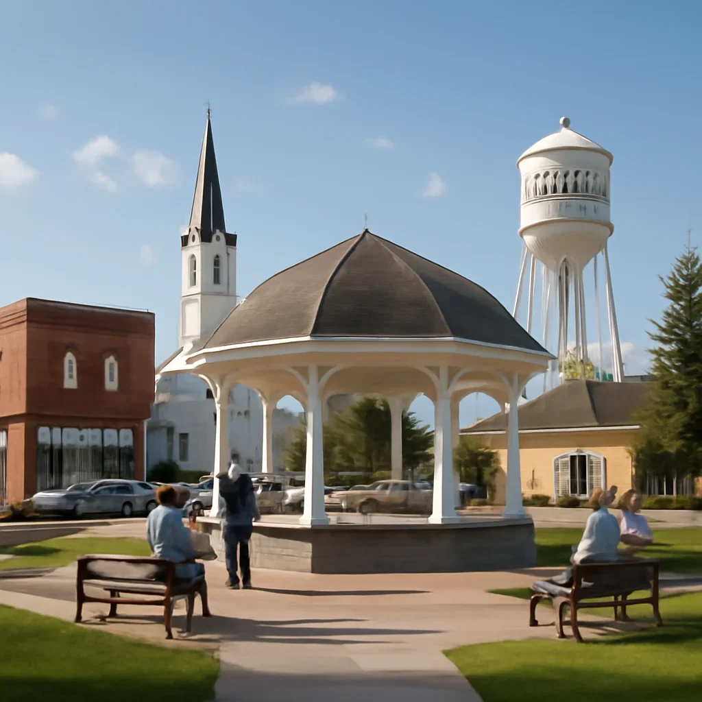 Community gathering place and local landmarks in Morrin