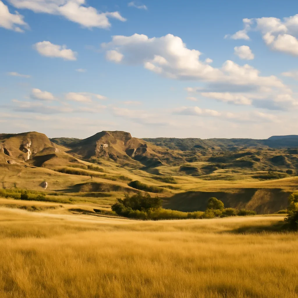 Scenic prairie and badlands landscape near Rosedale
