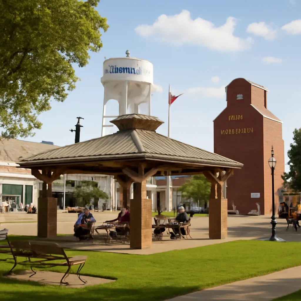 Community gathering place and local landmarks in Rosedale