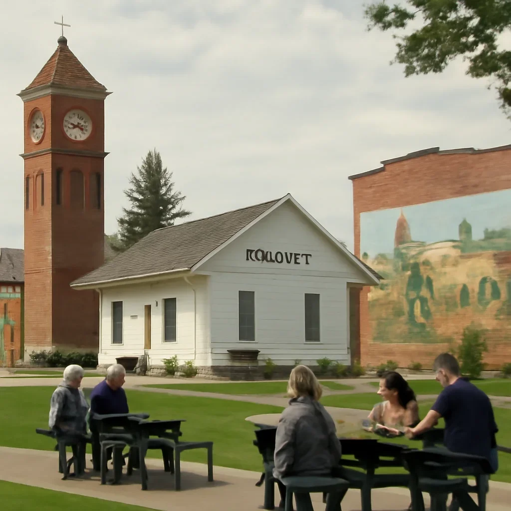 Community gathering place and local landmarks in Wayne