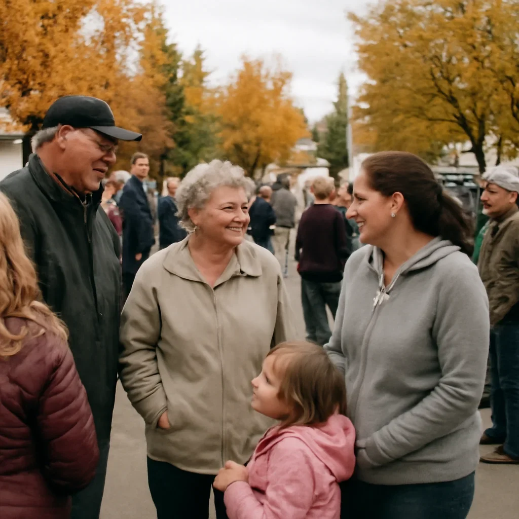 Residents attending a seasonal event connected to Wayne