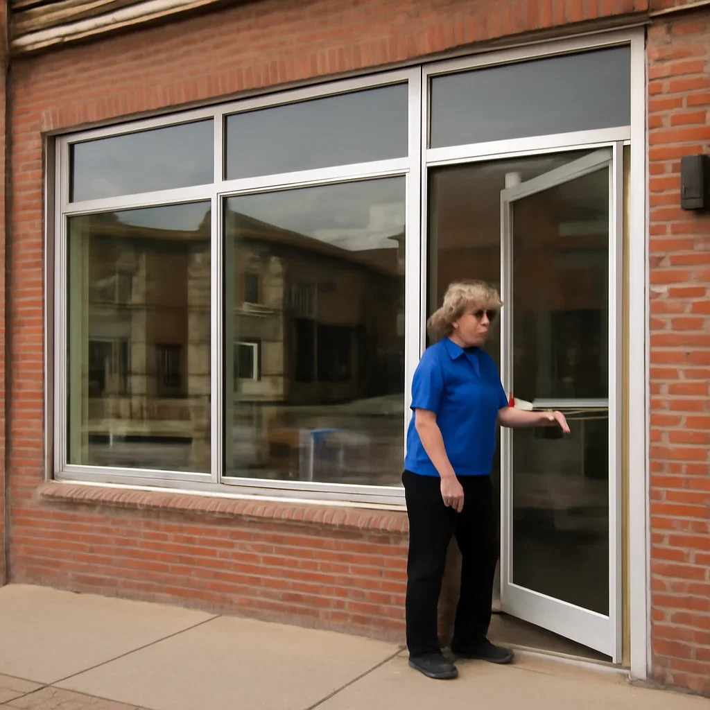 Storefront or service business in Drumheller preparing to open for the day