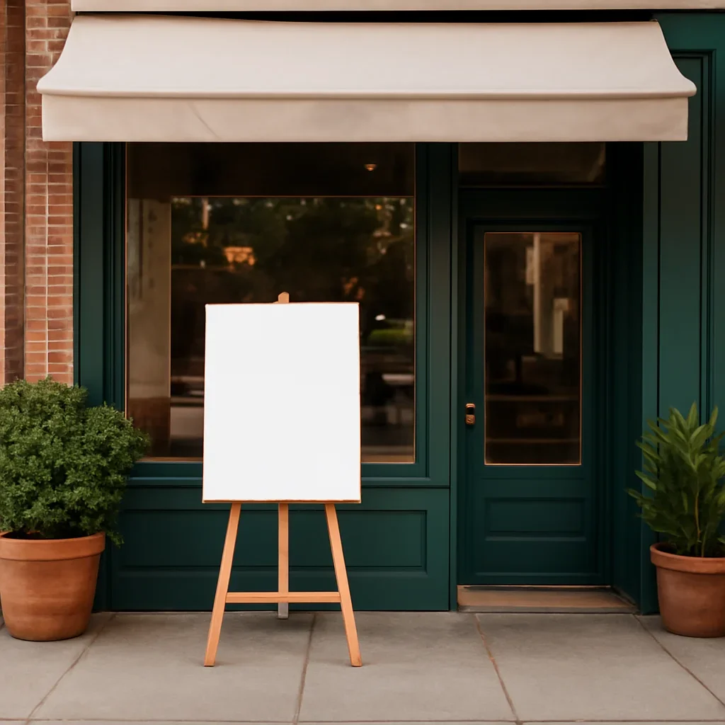 Neighbourhood storefront or event space prepared for local promotion