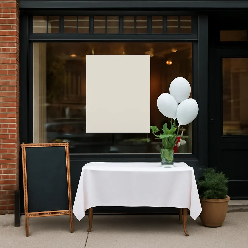 Neighbourhood storefront or event space prepared for local promotion