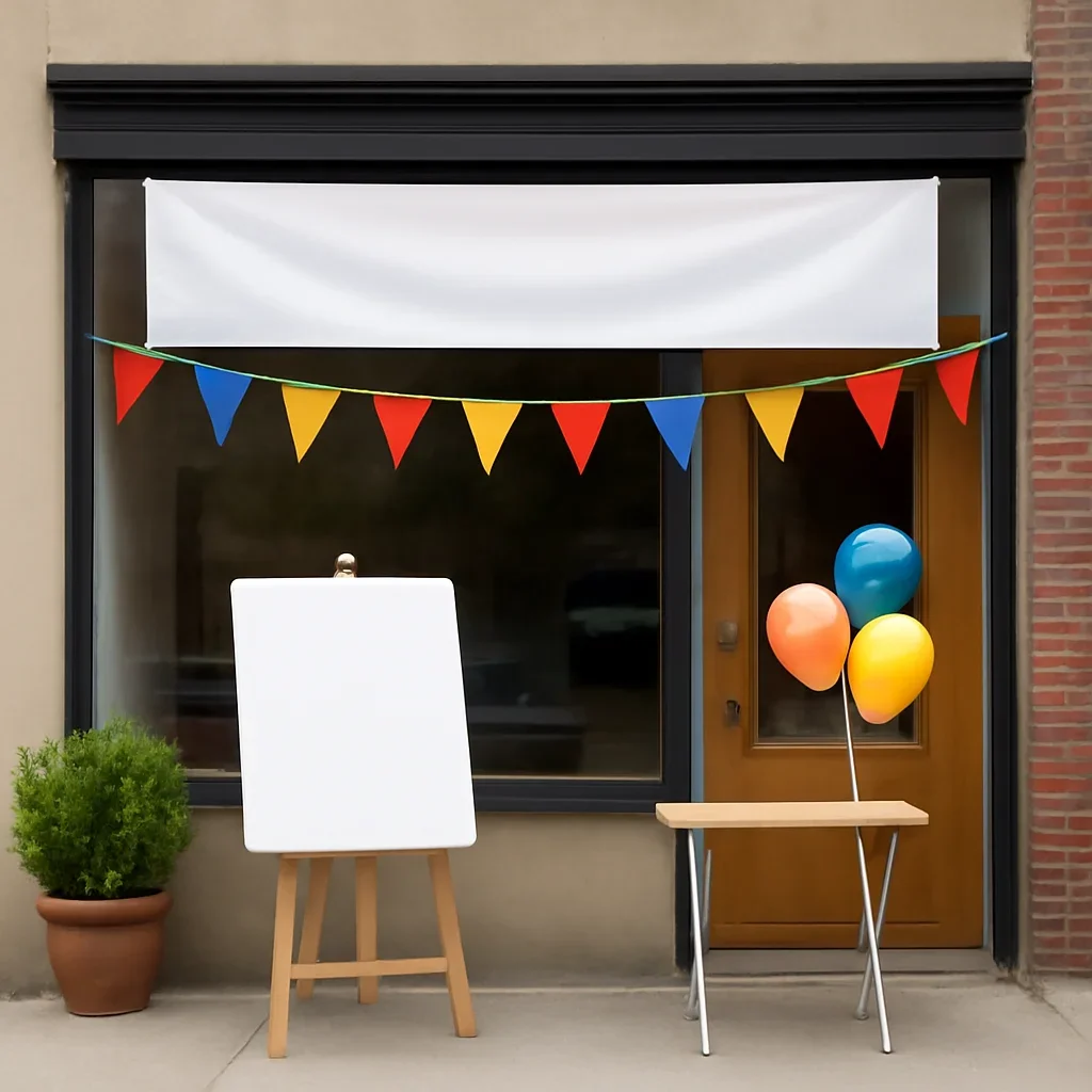 Neighbourhood storefront or event space prepared for local promotion