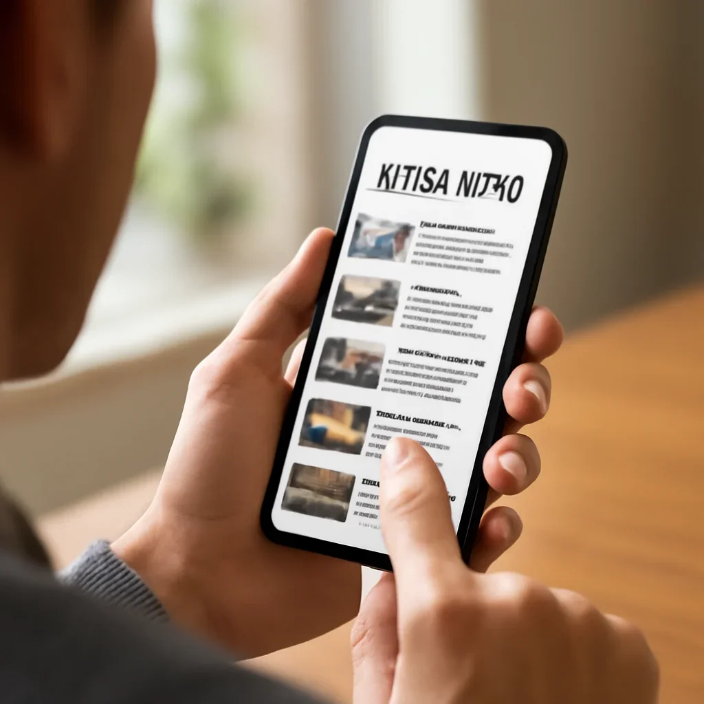 Reader scrolling local headlines on a phone