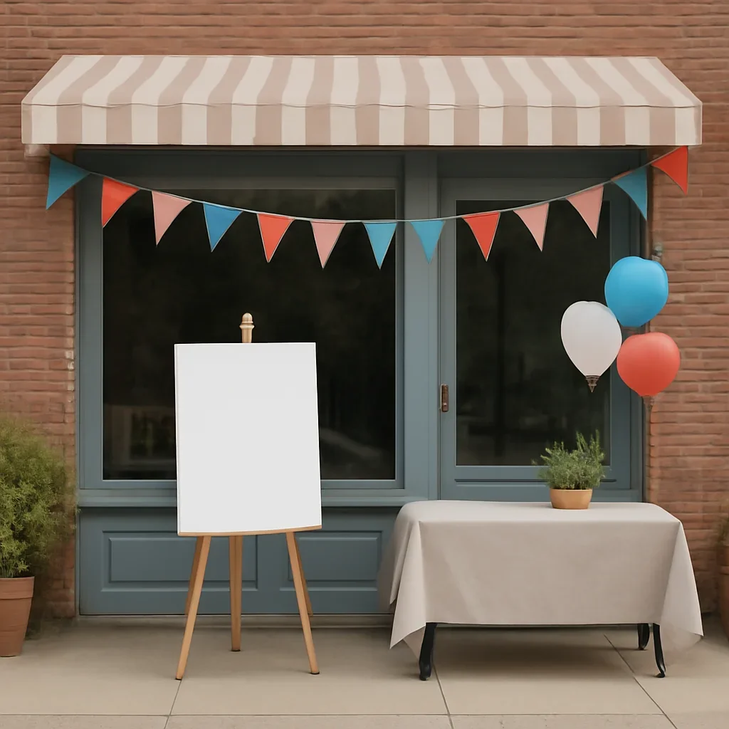 Neighbourhood storefront or event space prepared for local promotion