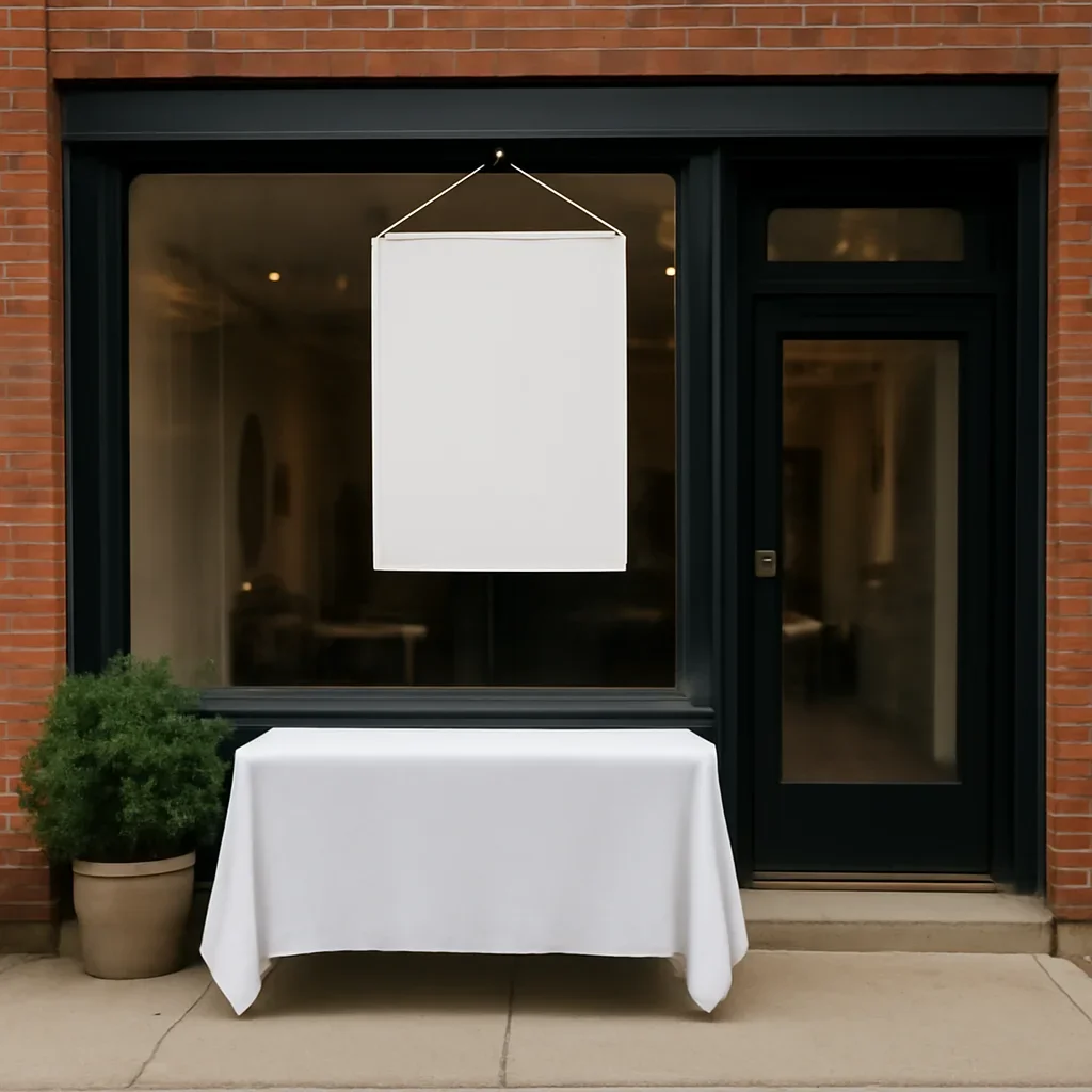 Neighbourhood storefront or event space prepared for local promotion