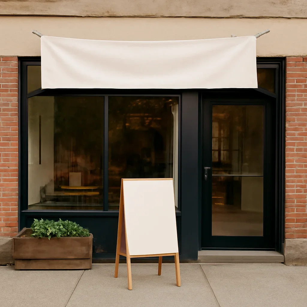 Neighbourhood storefront or event space prepared for local promotion
